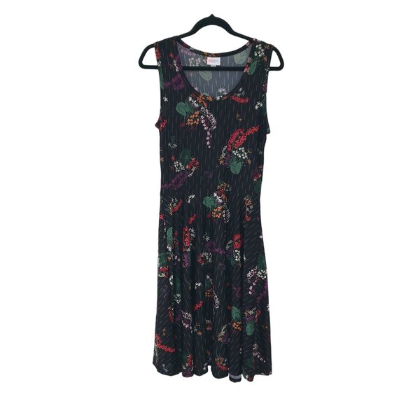 LuLaRoe Nicki M Floral Midi Dress Pockets Comfortable Stretch New Collection - Picture 1 of 8